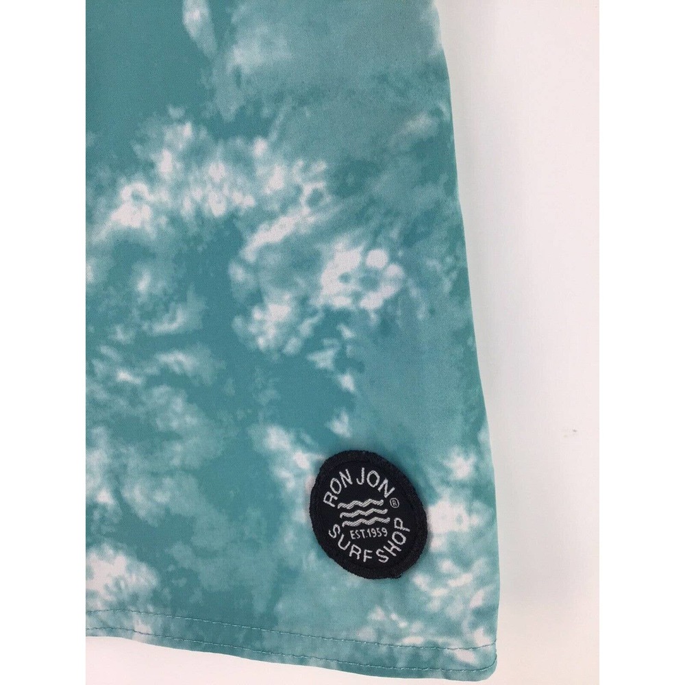 Ron Jon Surf Shop Mens Board Shorts Size 33 Swim Suit Skim Skate Trunks Green - Picture 9 of 14